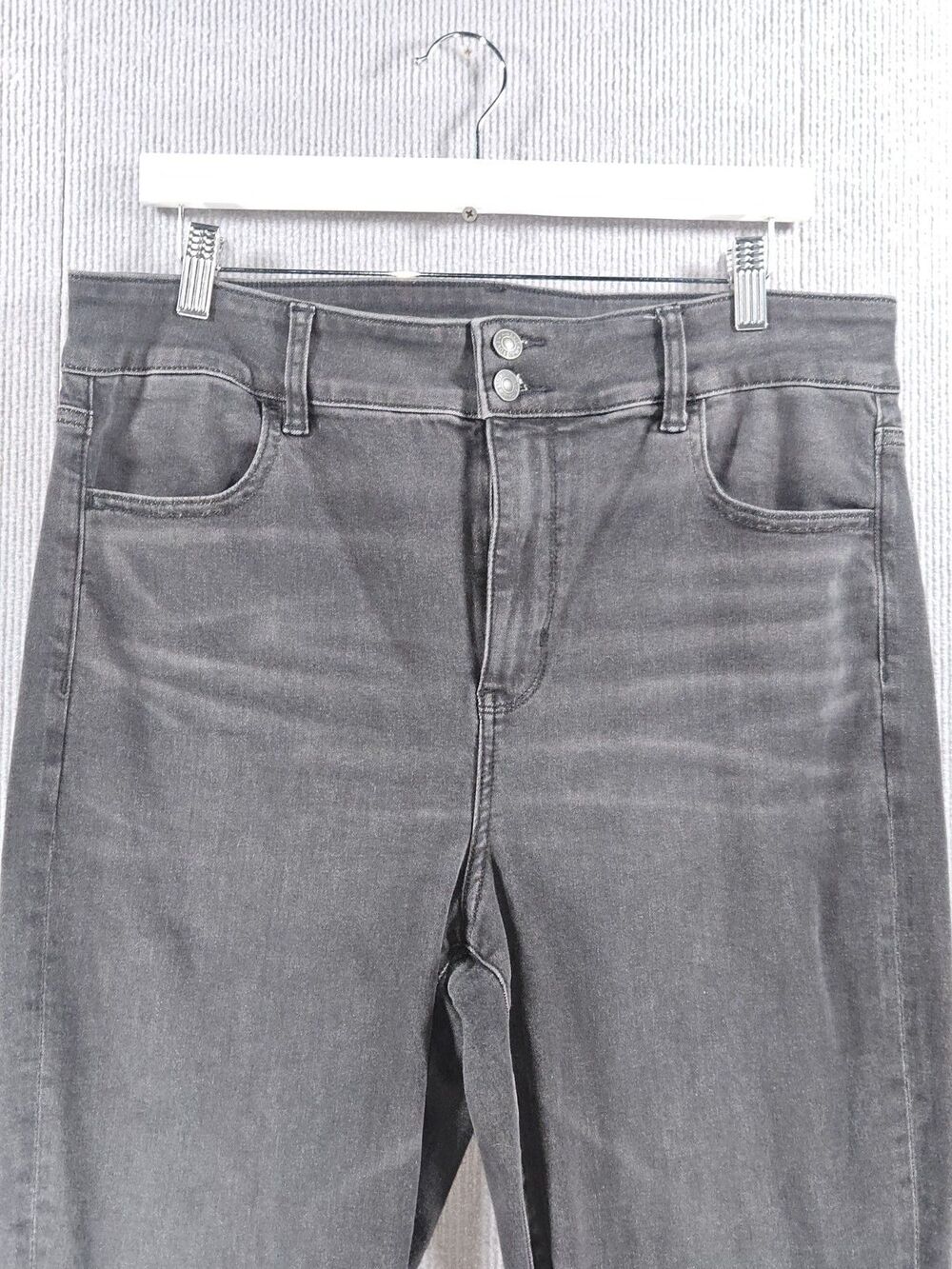 American Eagle Next Level Jeans Womens Size 16 Regular Black Gray Stretch Skinny